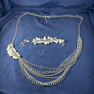 Premier Design Pearl & Silver-Tone Layered Necklace & Bracelet Set